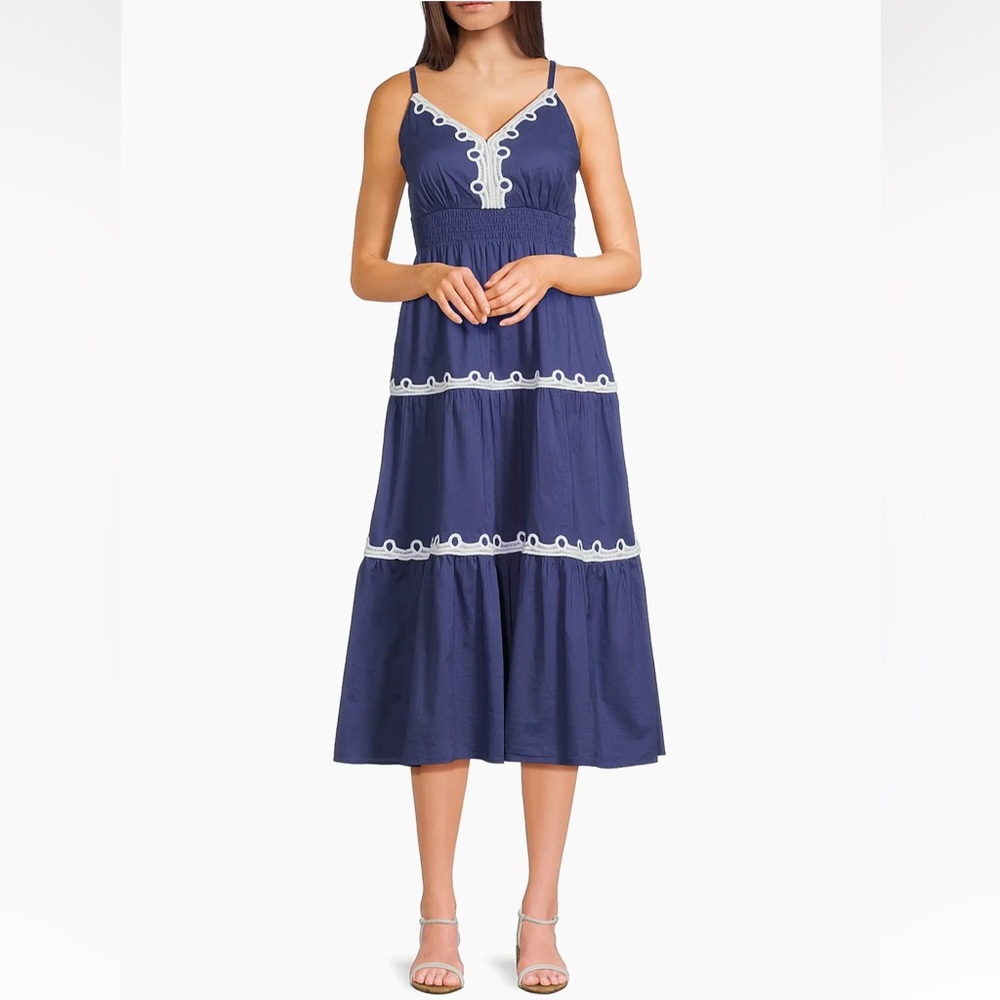 Lilly Pulitzer Zanna Navy Blue & White Midi Sundress